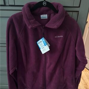 Fleece zip up women’s XL maroon NWT